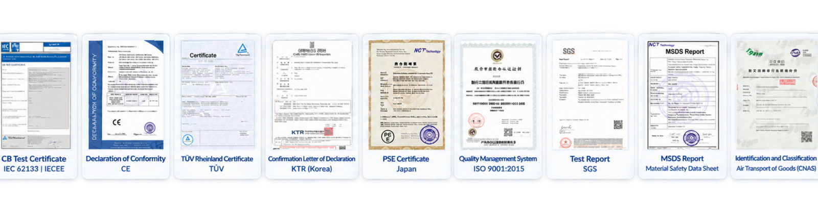 Pil ve batarya ürünlerine ait sertifika, test raporu, MSDS ve taşıma belgesi seti